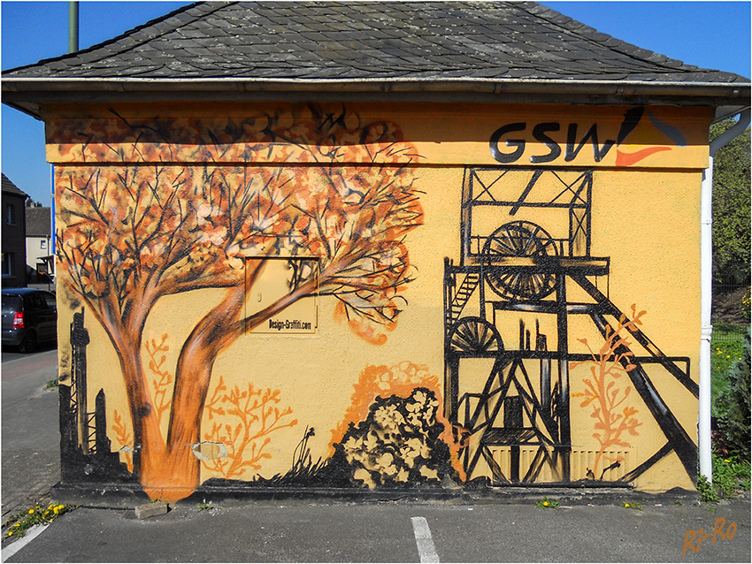 Kunstvoll
und wunderschön bestrühtes Stromhäuschen.
Graffiti die sehr gut gefällt.
Schlüsselwörter: Graffiti Industrie