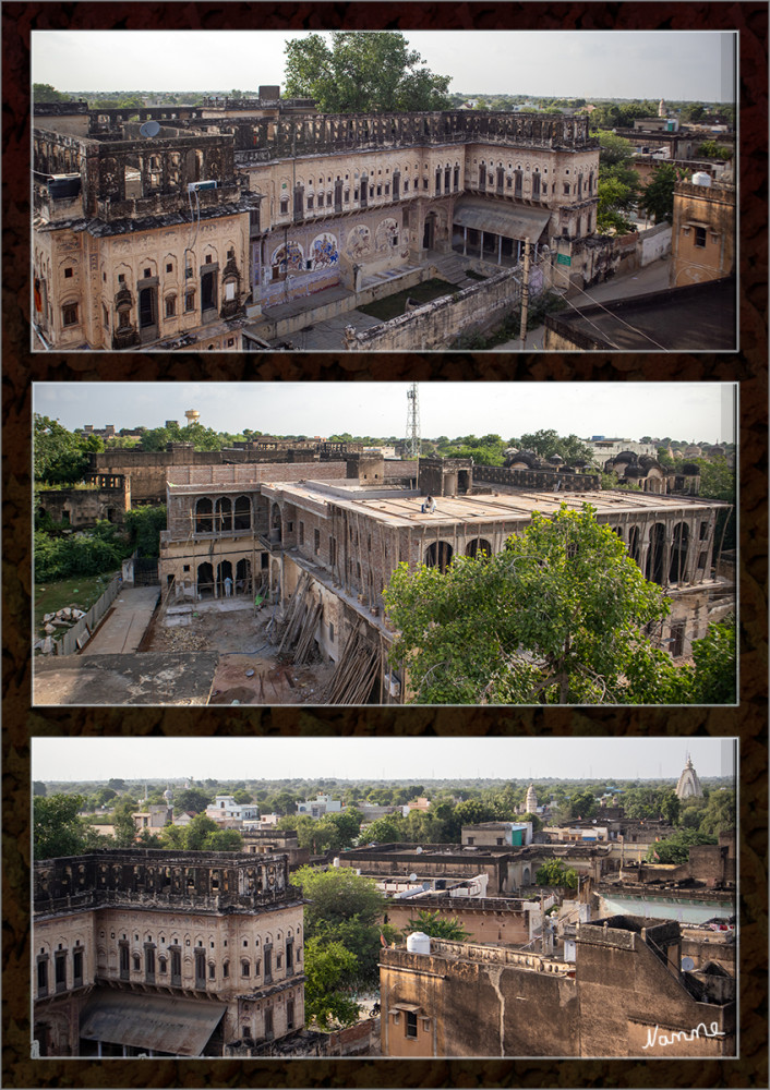 Mandawa Ausblick
von einen der Havelis
Als Haveli werden die palastartig ausgestalteten Wohnhäuser wohlhabender Fernhändler im Norden Indiens. lt. Wikipedia
Schlüsselwörter: 2024