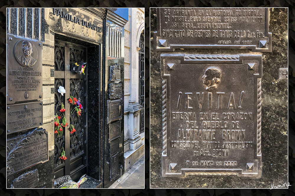 3 Argentinien Buenos Aires Friedhof La Recoleta
Die Gruft von Eva Duarte de Perón (1919 - 1952) im Pantheon der Familie Duarte ist das meistbesuchte Grab auf dem Cementerio de La Recoleta.
Schlüsselwörter: Buenos Aires