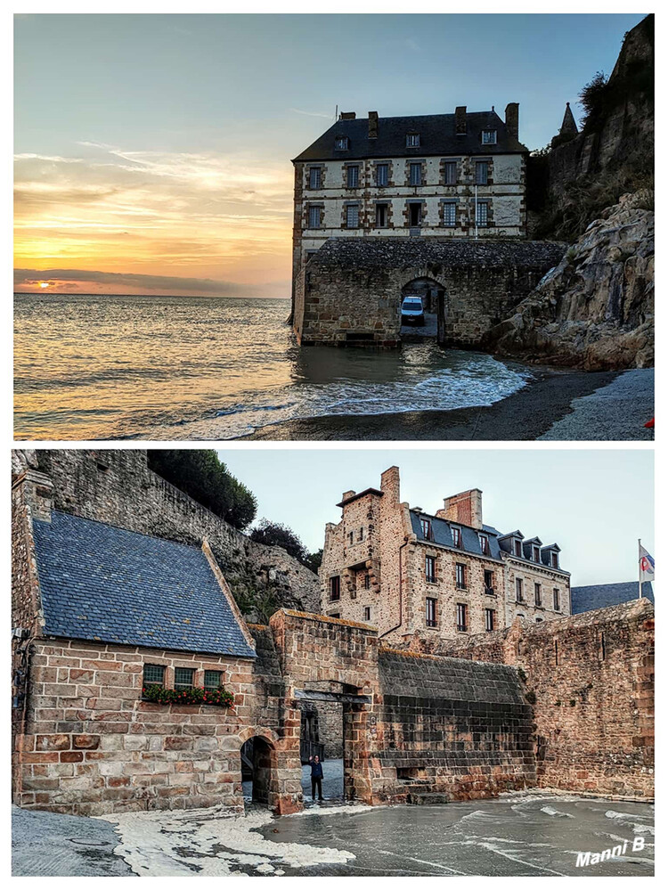 Mont-Saint-Michel
Stadtzugänge bei Flut
